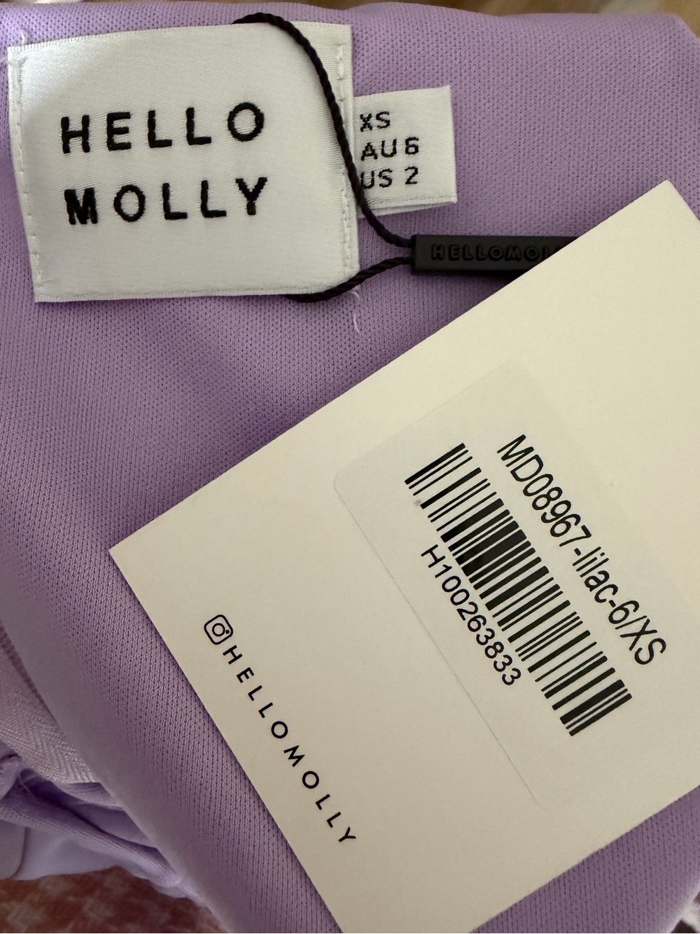 Hello Molly new with tags “fashion feature” mini dress in lilac purple. Size xs - Picture 8 of 8